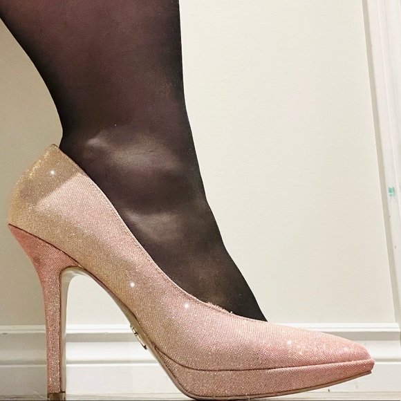 Pink and Gold Sparkly Iridescent Heels - Picture 2 of 4